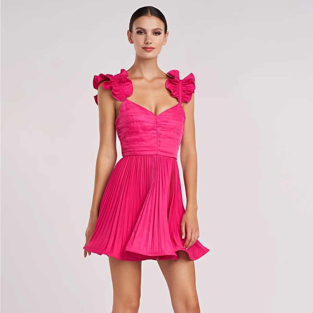 AMUR KITTY RUFFLE MINI DRESS